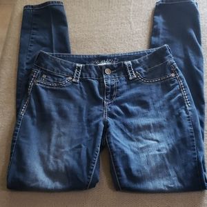 Maurices Skinny Blue Leggings Size L-L